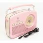 Draagbare roze retro FM/MW radio RYDELLPIN van GPO Retro 
