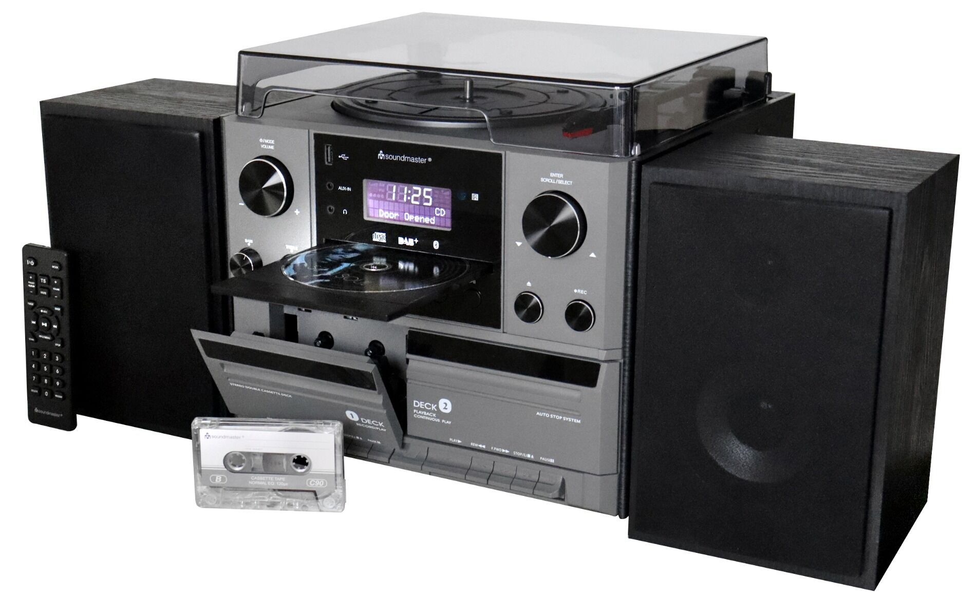 CDセット Soundmaster MCD5600SW - Muziekcenter met platenspeler, bluetooth