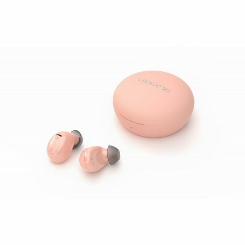 TWS earphones LUNA met draadloos oplaadbare oplaadcase van Ledwood, roze