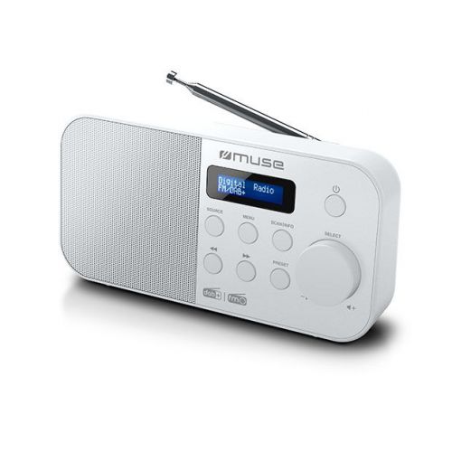 Compacte witte digitale DAB+ / FM radio van Muse, M-109DBW