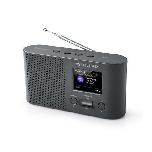 Muse M-112DBT compacte DAB+radio met Bluetooth en  groot full colour kleuren display