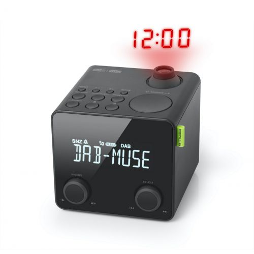 Muse projectie DAB+/FM wekkerradio, dubbel alarm, 