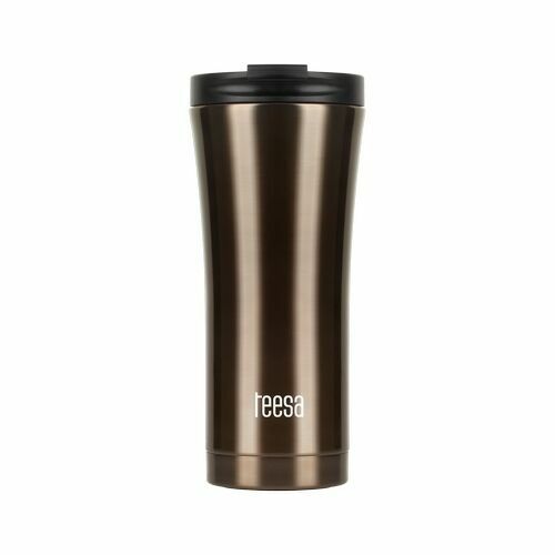 Teesa RVS Thermosbeker 500ml (bruin) voor onderweg TSA0008