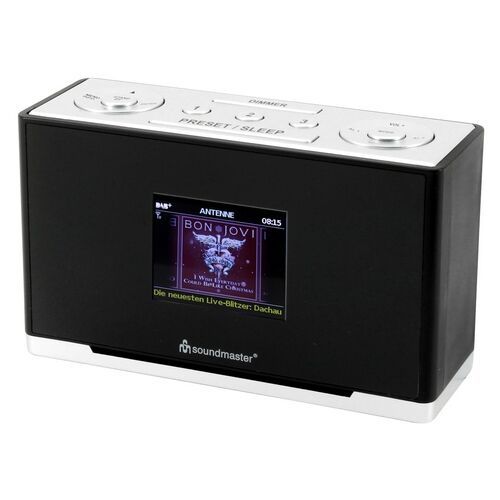UR240SW is een zwarte DAB+ wekkerradio met kleurendisplay van Soundmaster