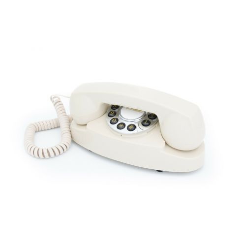 Retro telefoon GPO 1959AUDREYIVO met druktoetsen, klassiek jaren ‘60 ontwerp, crème

