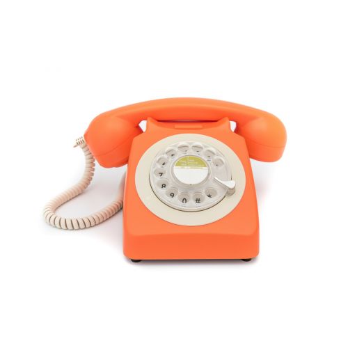 Oranje retro draaitelefoon GPO 746ROTARYORA bestellen bij Gizmo Retail