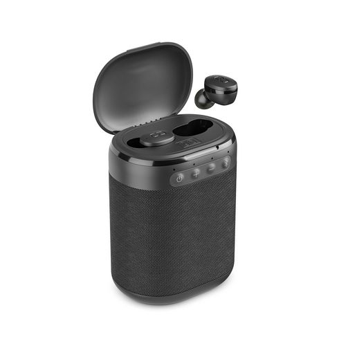 LEDWOOD LD-ST-6-BLK - VERSA T06 Bluetooth speaker met geïntegreerde in-ear earphones, 2-in-1 zwart