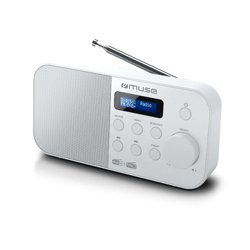 Compacte witte digitale DAB+ / FM radio van Muse, M-109DBW