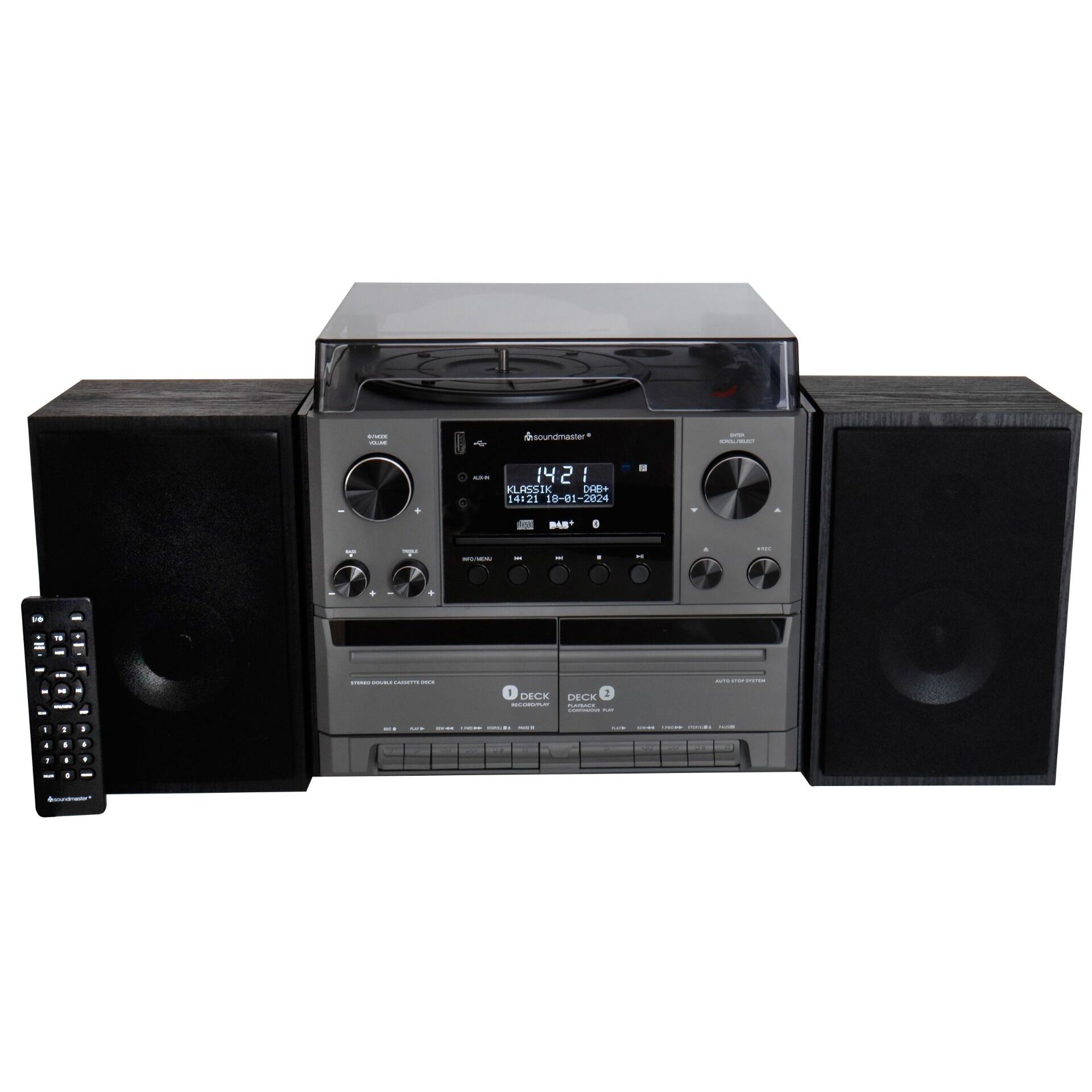 cocklobin cd セット Soundmaster MCD5600SW - Muziekcenter met platenspeler, bluetooth