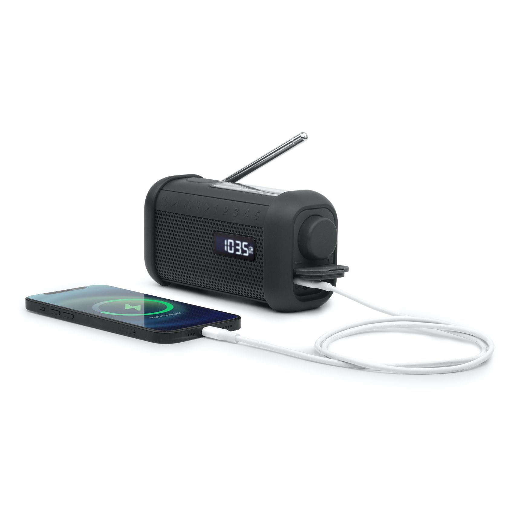 MH-08MB - Radio/wereldontvanger op zonne-energie en zaklamp