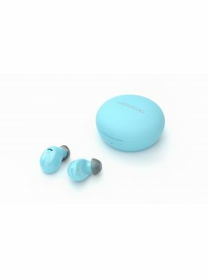 TWS earphones LUNA met draadloos oplaadbare oplaadcase van Ledwood, lichtblauw