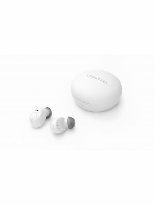 TWS earphones LUNA met draadloos oplaadbare oplaadcase van Ledwood, wit