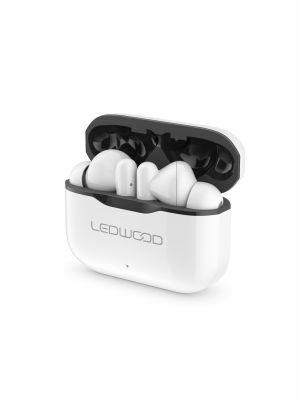 
Bluetooth oordopjes CAPELLA met oplaadcase en superbass van Ledwood, wit met zwart