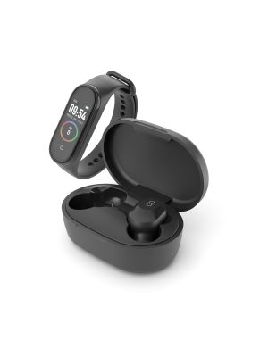 KEPLER TWS earphones, oplaadcase en activity tracker, zwart van Ledwood